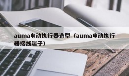 auma电动执行器选型（auma电动执行器接线端子）